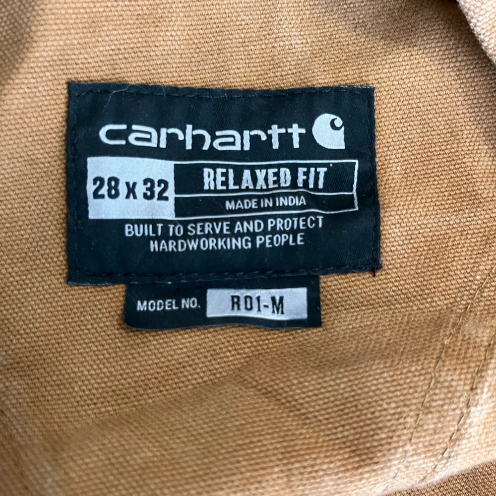 Carhartt Relaxed Fit Bib Overalls 28x30 STAINED SEE PICTURES - Picture 14 of 14